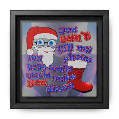 santa's shoes - framed canvas art (grey-pink wave)