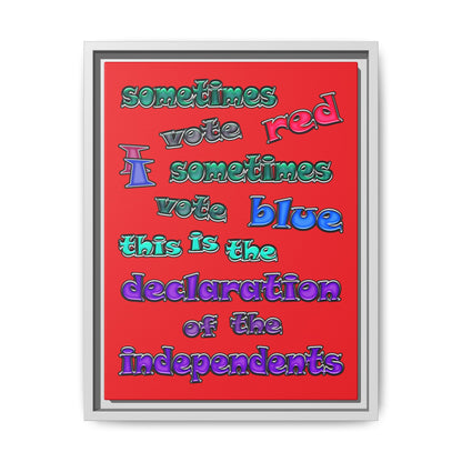 declaration of the independents - framed canvas art (red)