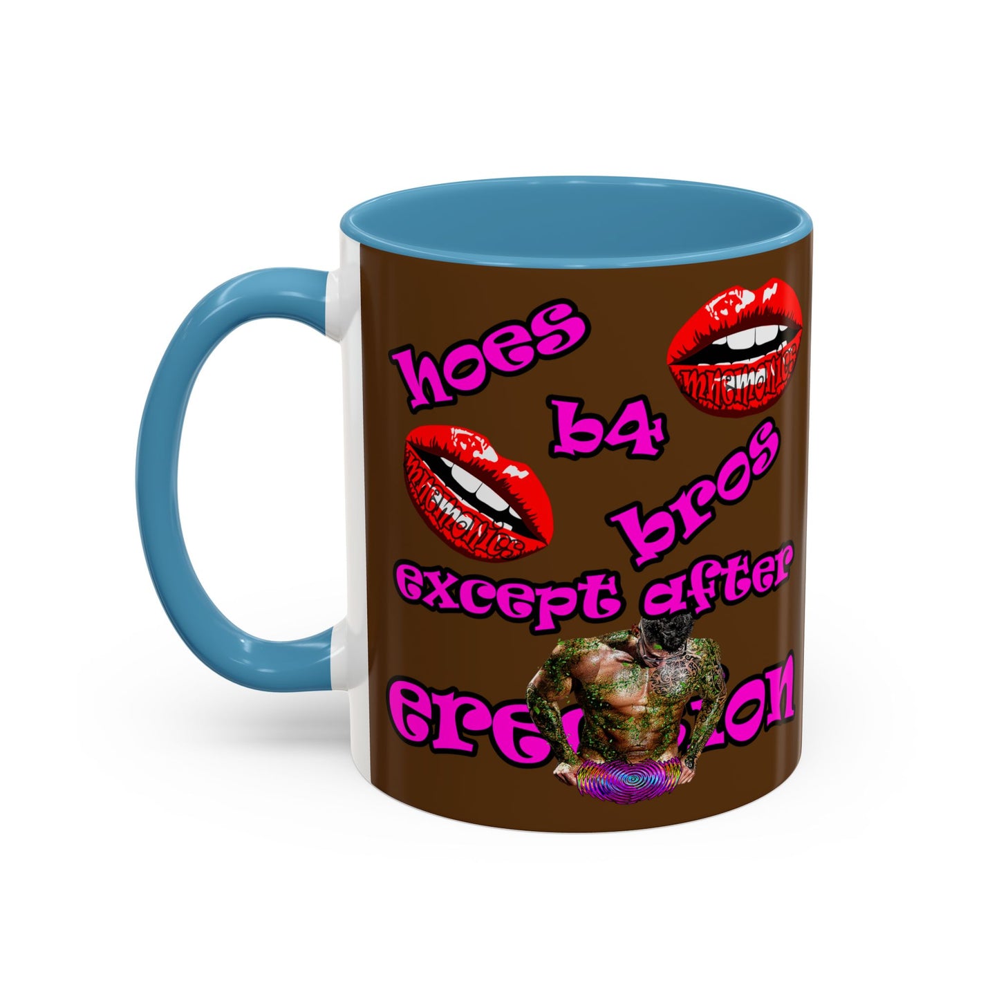 hoes b4 bros - Accent Mug (brown)