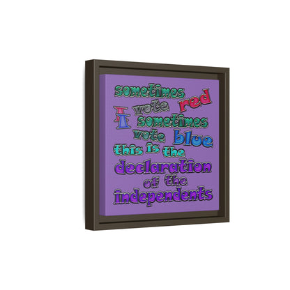declaration of the independents - framed canvas art (light purple)