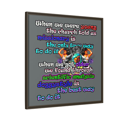 doggystyle - framed canvas art (dark grey)