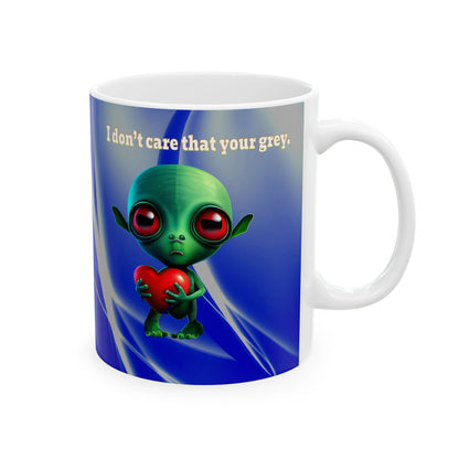 I don't care that your grey - White Mug (blue-white wave)