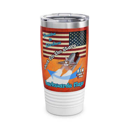 shoot for the stars - Ringneck Tumbler, 20oz (burnt orange)