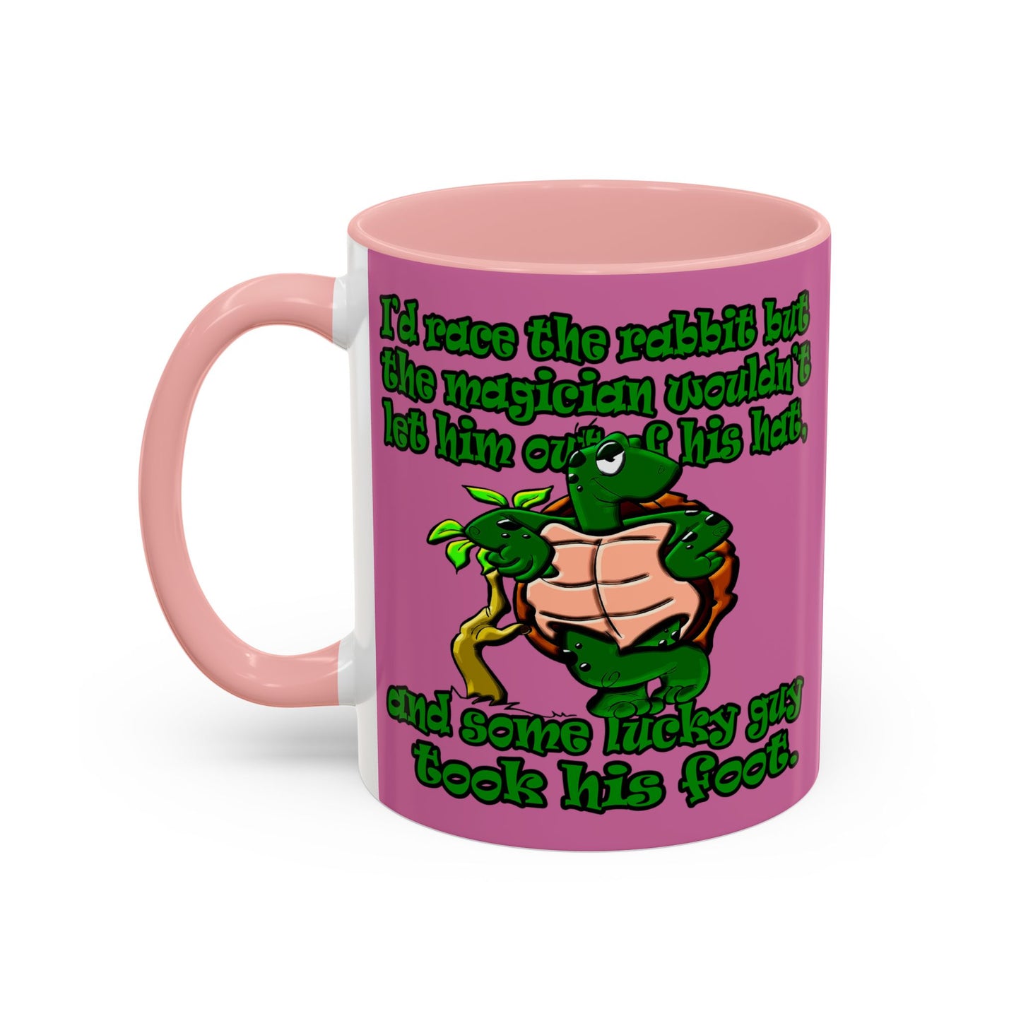 turtle race - Accent Mug (light pink)