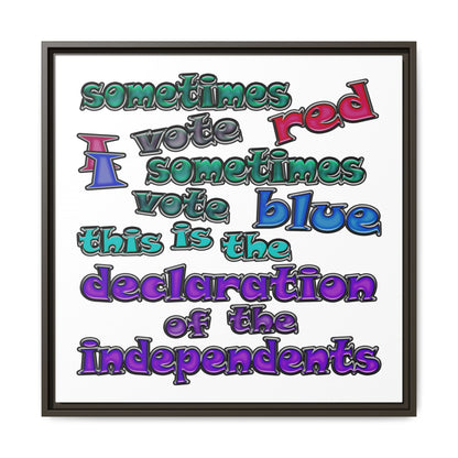 declaration of the independents - framed canvas art (white)