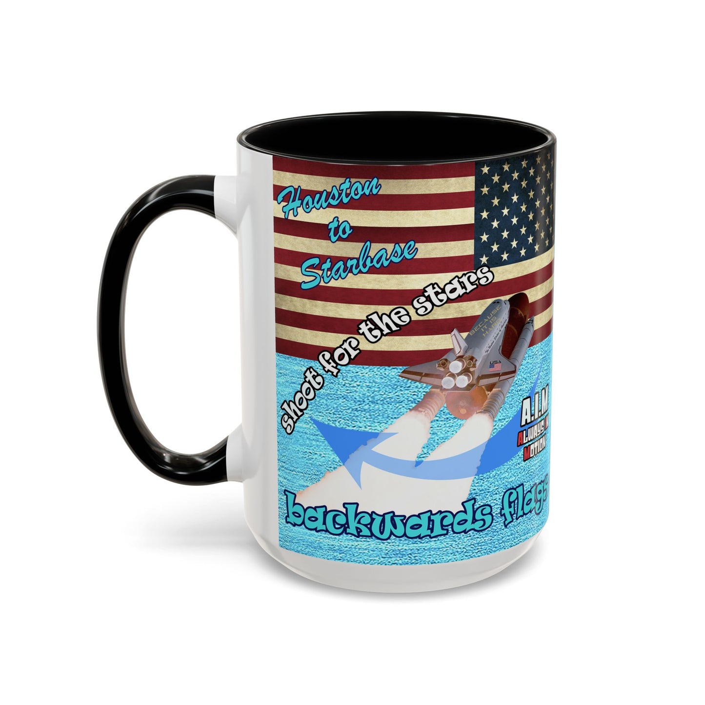 shoot for the stars - Accent Mug (faded blue)