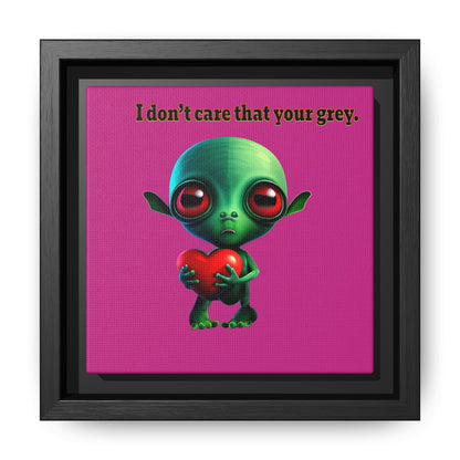 I don't care that your grey - framed canvas art (pink)