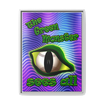 green monster - framed canvas art (purple wave)