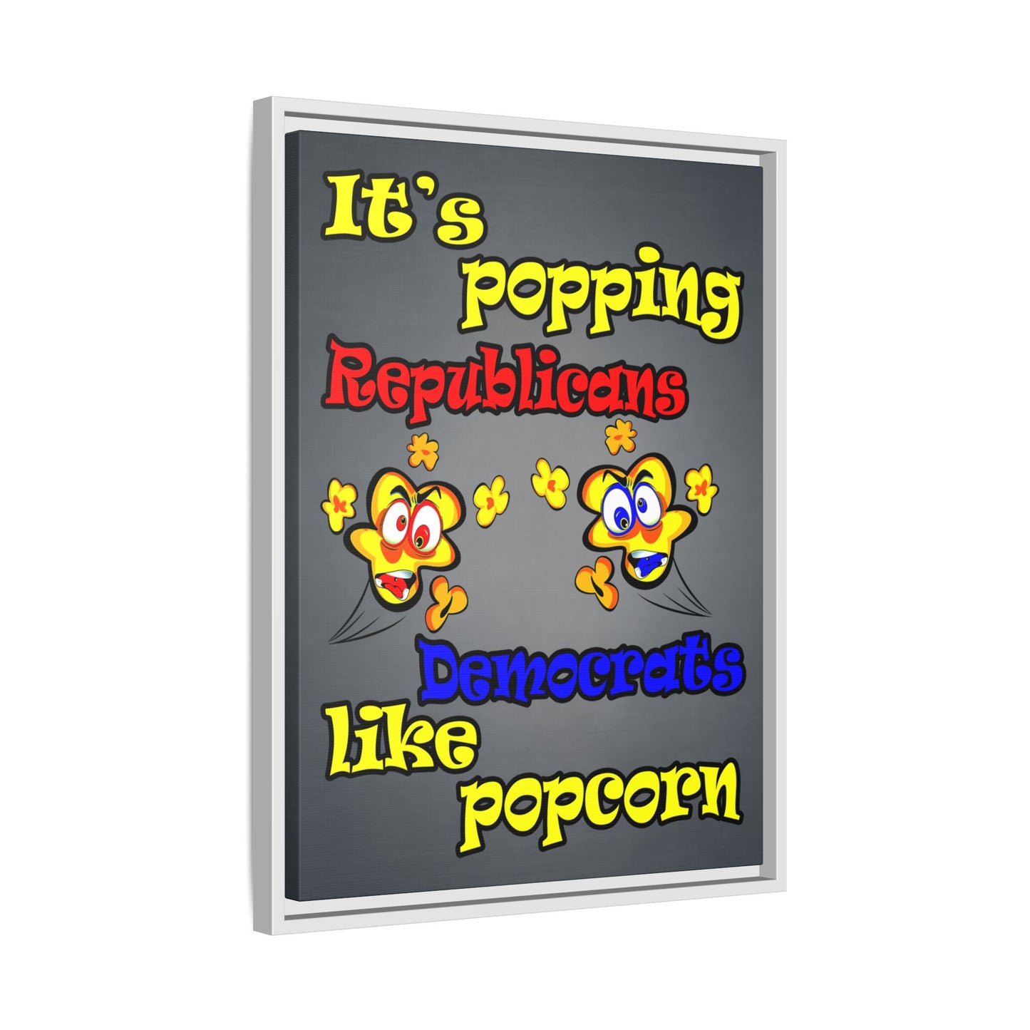 popping like popcorn - framed canvas art (grey-light grey)