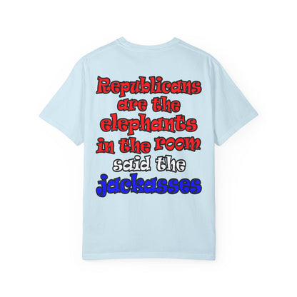 donkeys and elephants - Unisex Garment-Dyed T-shirt