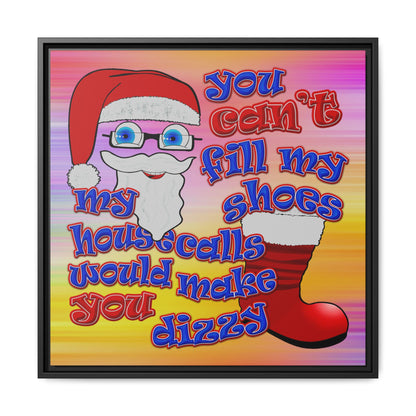santa's shoes - framed canvas art (color blur)