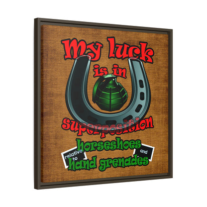 my luck - framed canvas art (brown papyrus)