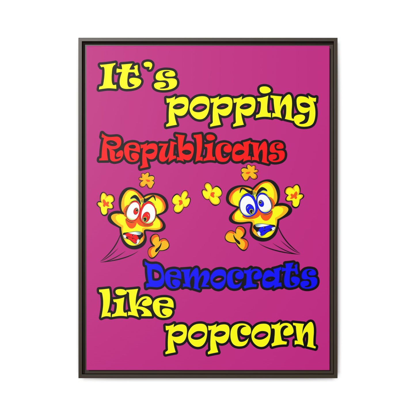 popping like popcorn - framed canvas art (pink)