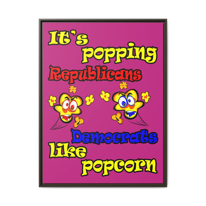 popping like popcorn - framed canvas art (pink)