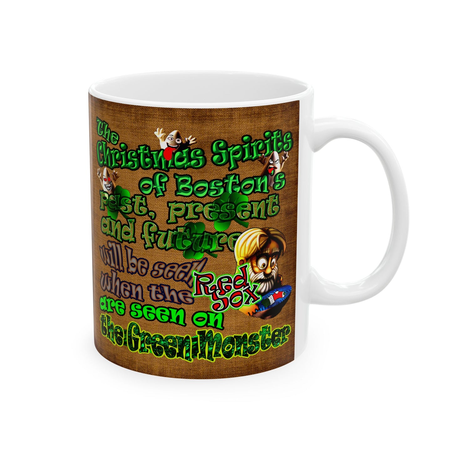 christmas spirits of boston - White Mug (brown papyrus)