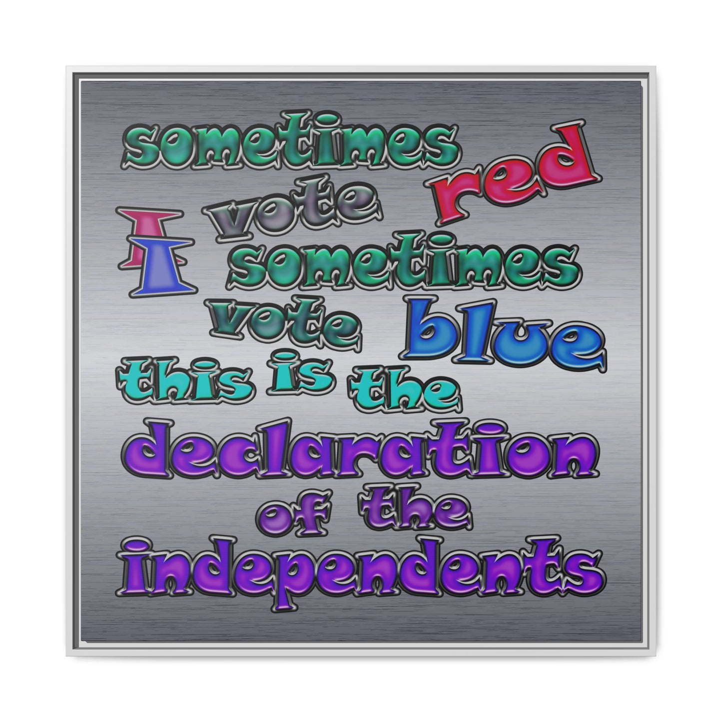 declaration of the independents - framed canvas art (brushed nickel)