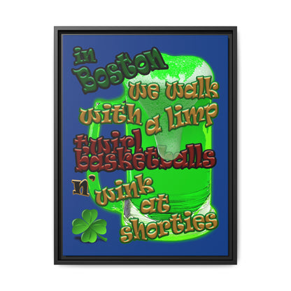 celtics logo - framed canvas art (dark blue)