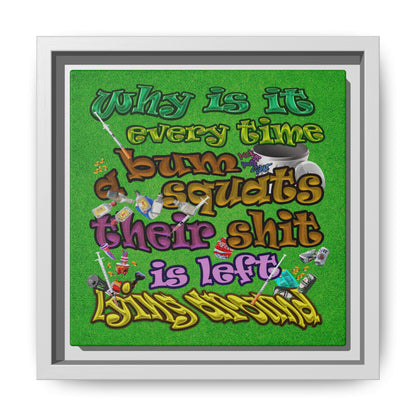 the bum's shit - framed canvas art (green turf)