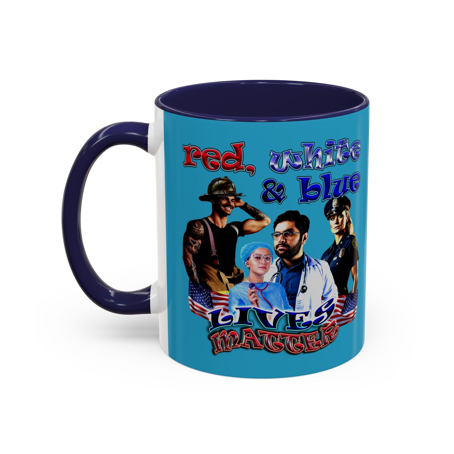 rw&b lives matter - Accent Mug (turquoise)
