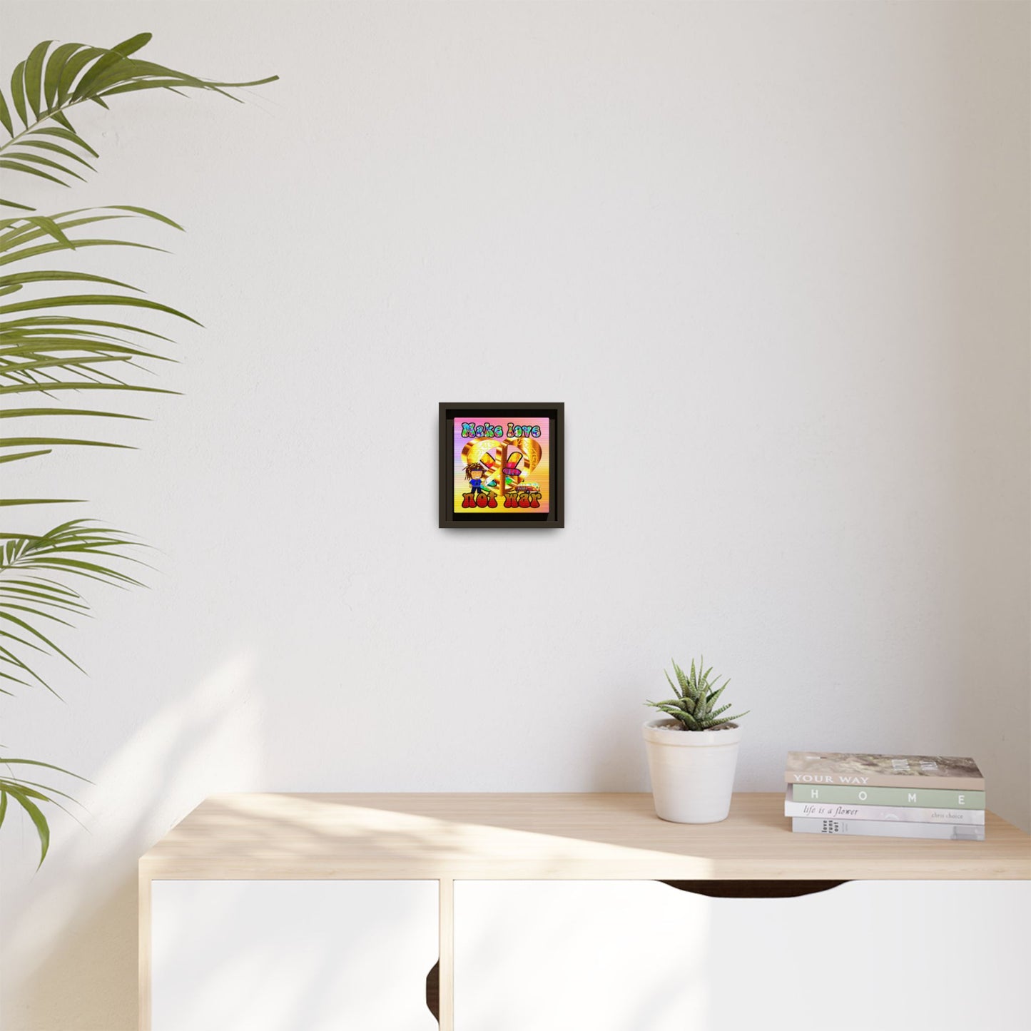 love peace - framed canvas art (color blur)