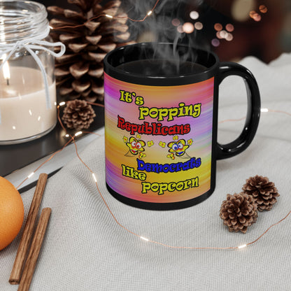 popping like popcorn - Black Mug (color blur)
