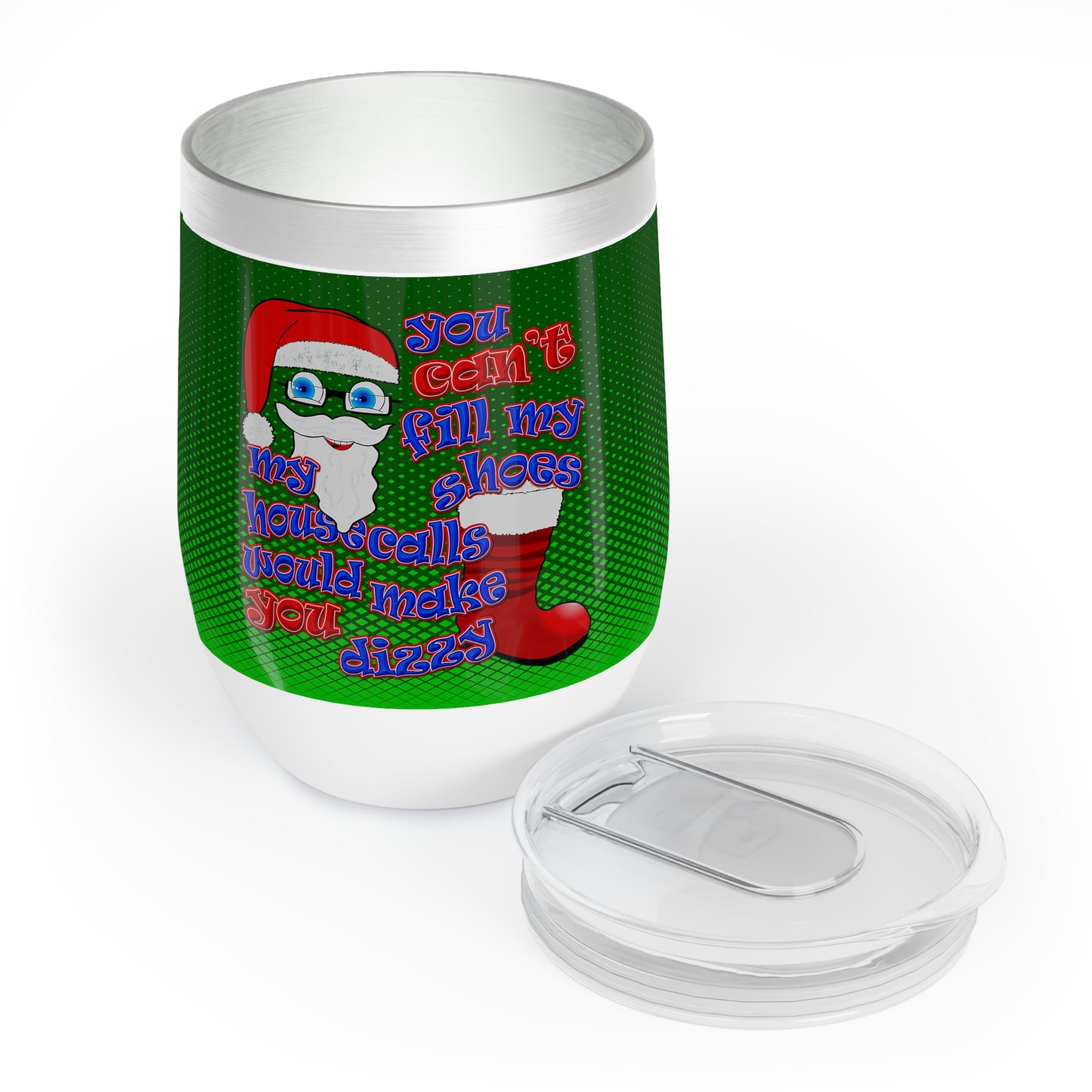 santa's shoes - Chill Wine Tumbler (logo green)