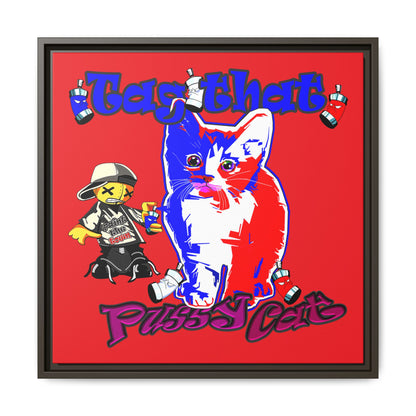 tag that - framed canvas art (red)