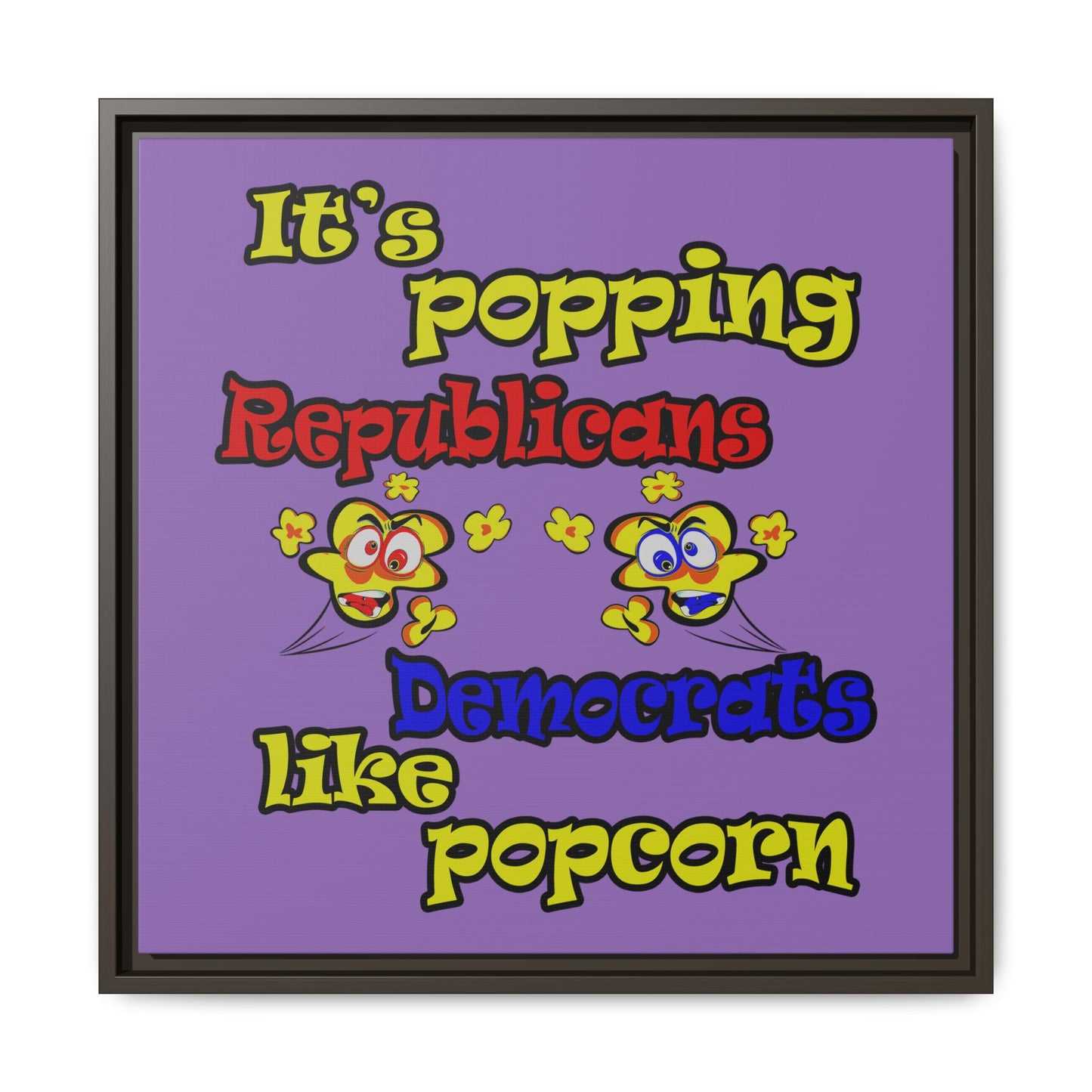 popping like popcorn - framed canvas art (light purple)