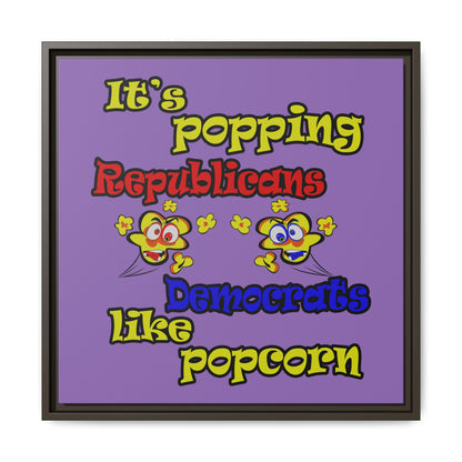 popping like popcorn - framed canvas art (light purple)