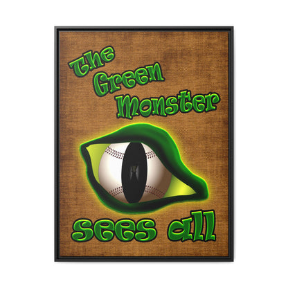 green monster - framed canvas art (brown papyrus)