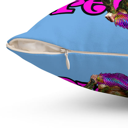 hoes b4 bros - Spun Polyester Square Pillow - (light blue)
