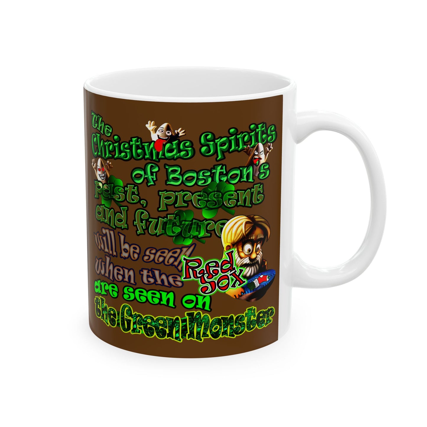christmas spirits of boston - White Mug (brown)