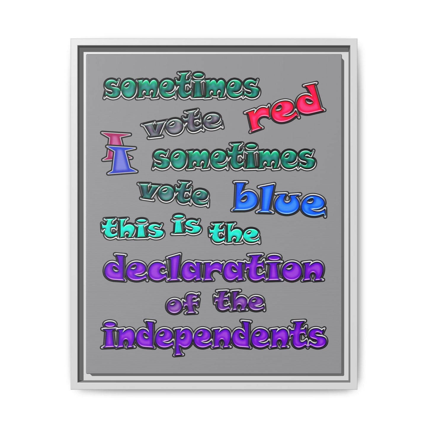 declaration of the independents - framed canvas art (grey)