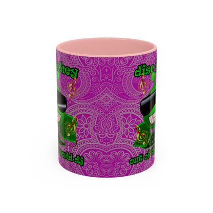 disc jockey - Accent Mug (pink swirl)