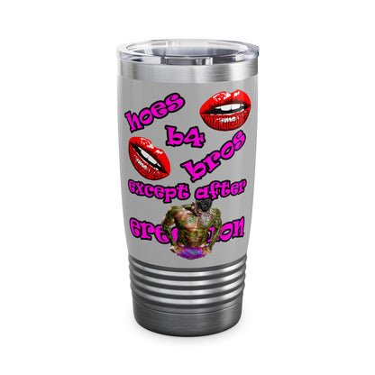 hoes b4 bros - Ringneck Tumbler, 20oz (light grey)