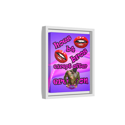 hoes b4 bros - framed canvas art (purple-pink wave)