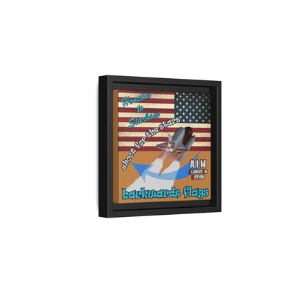 shoot for the stars - framed canvas art (light brown)