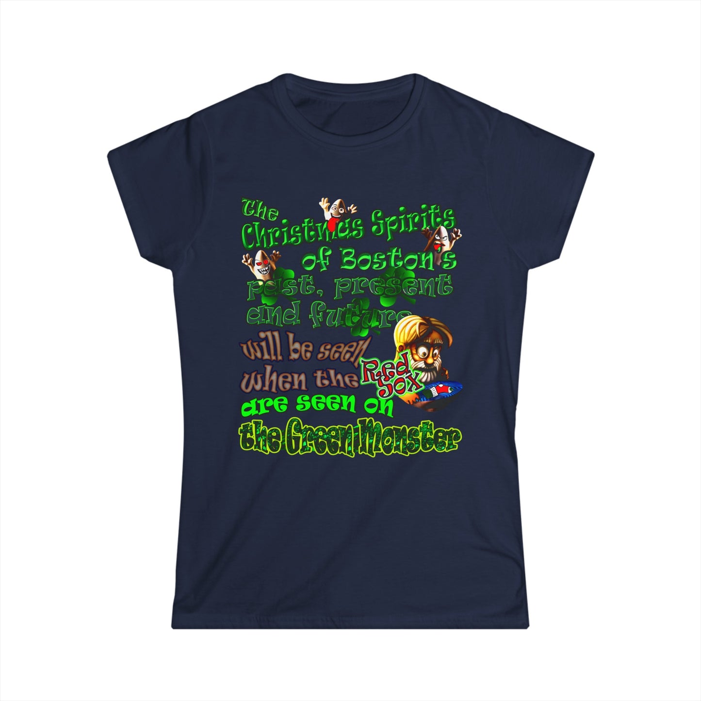 christmas spirits of boston - Women's Softstyle Tee