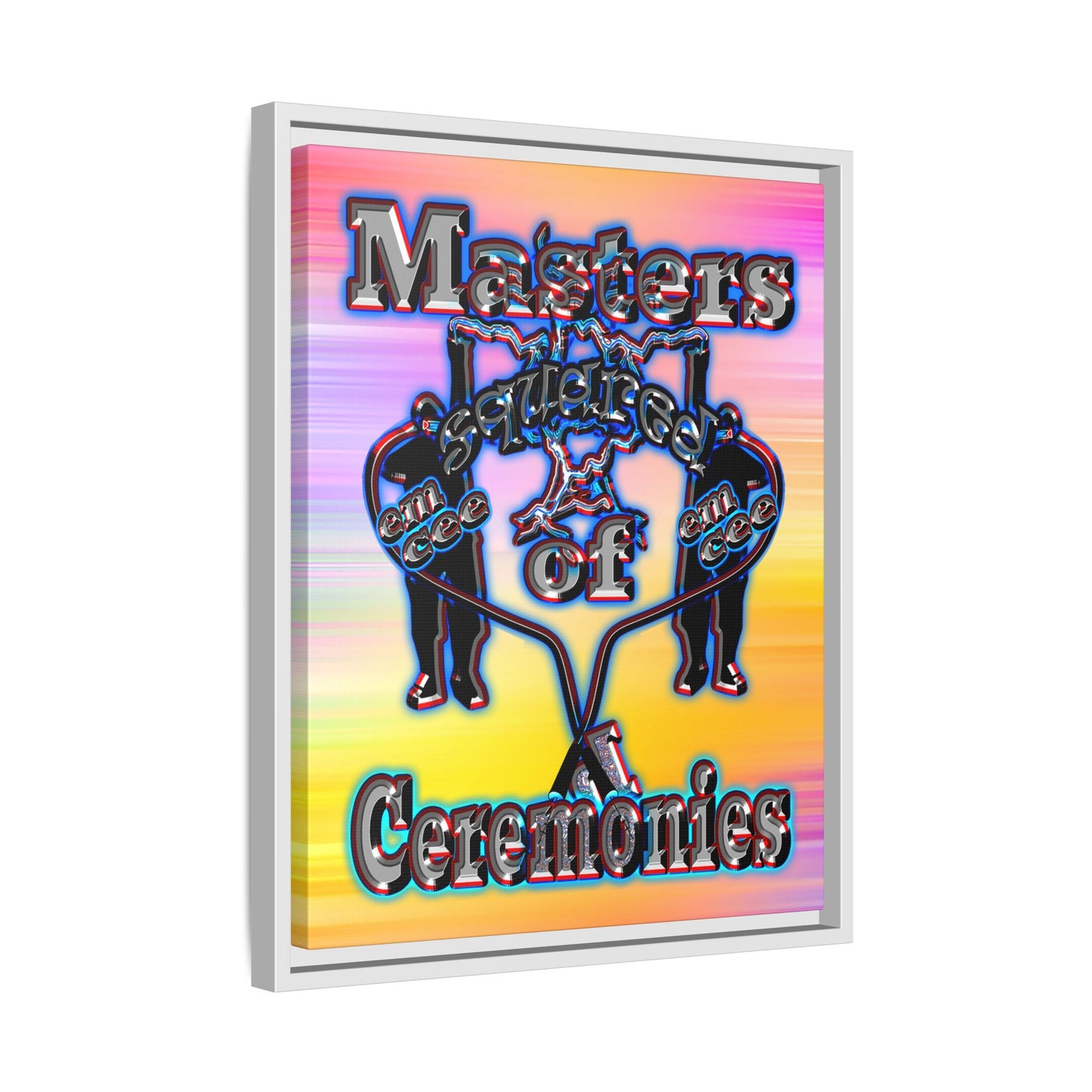 em cee squared - framed canvas art (color blur)