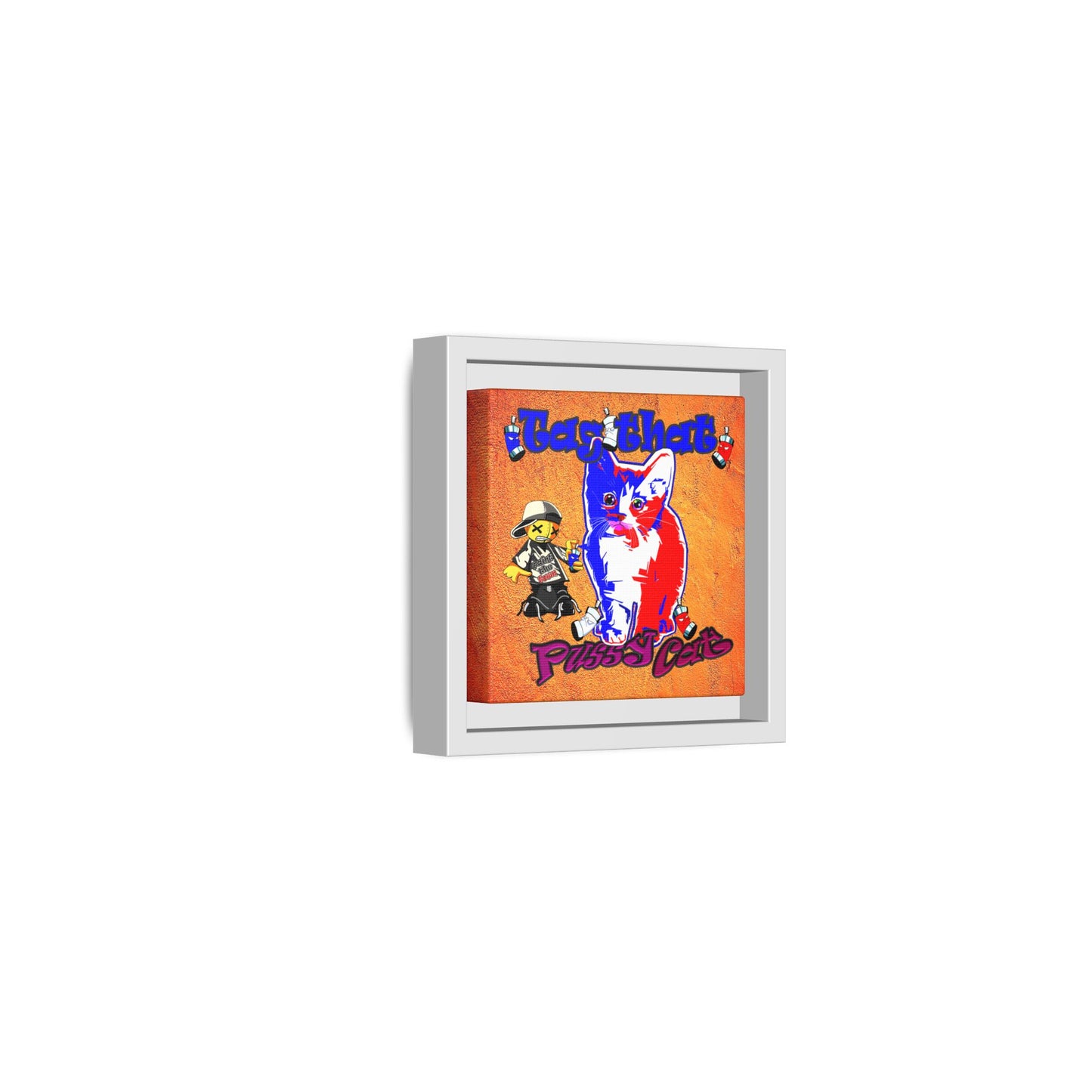 tag that - framed canvas art (burnt orange)