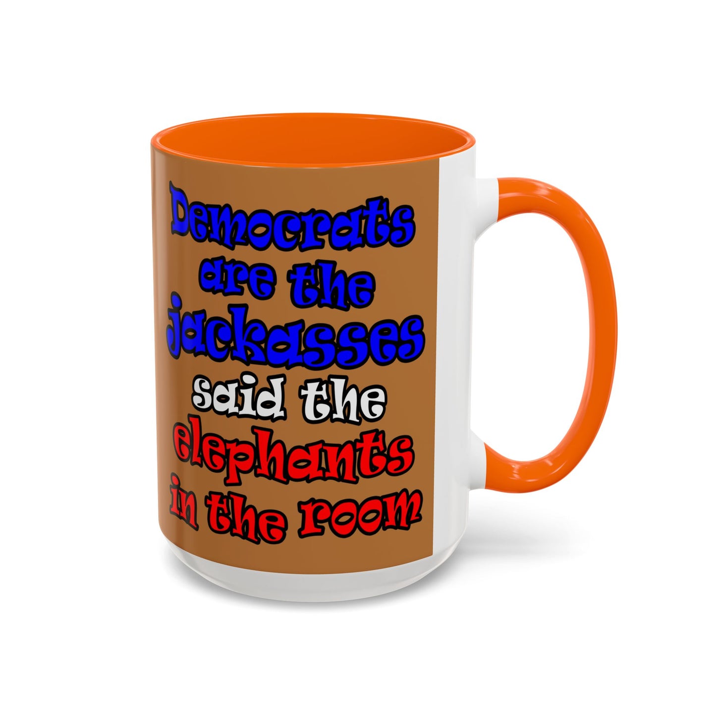 donkeys and elephants - Accent Mug (light brown)
