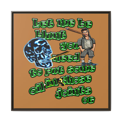 og - framed canvas art (light brown)