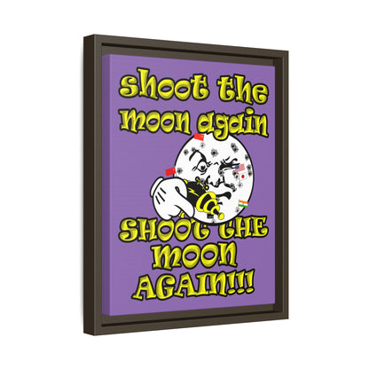 shoot the moon again - framed canvas art (light purple)