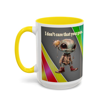 I don't care that your grey - Accent Mug (rainbow split)