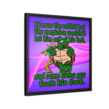 turtle race - framed canvas art (purple-pink wave)