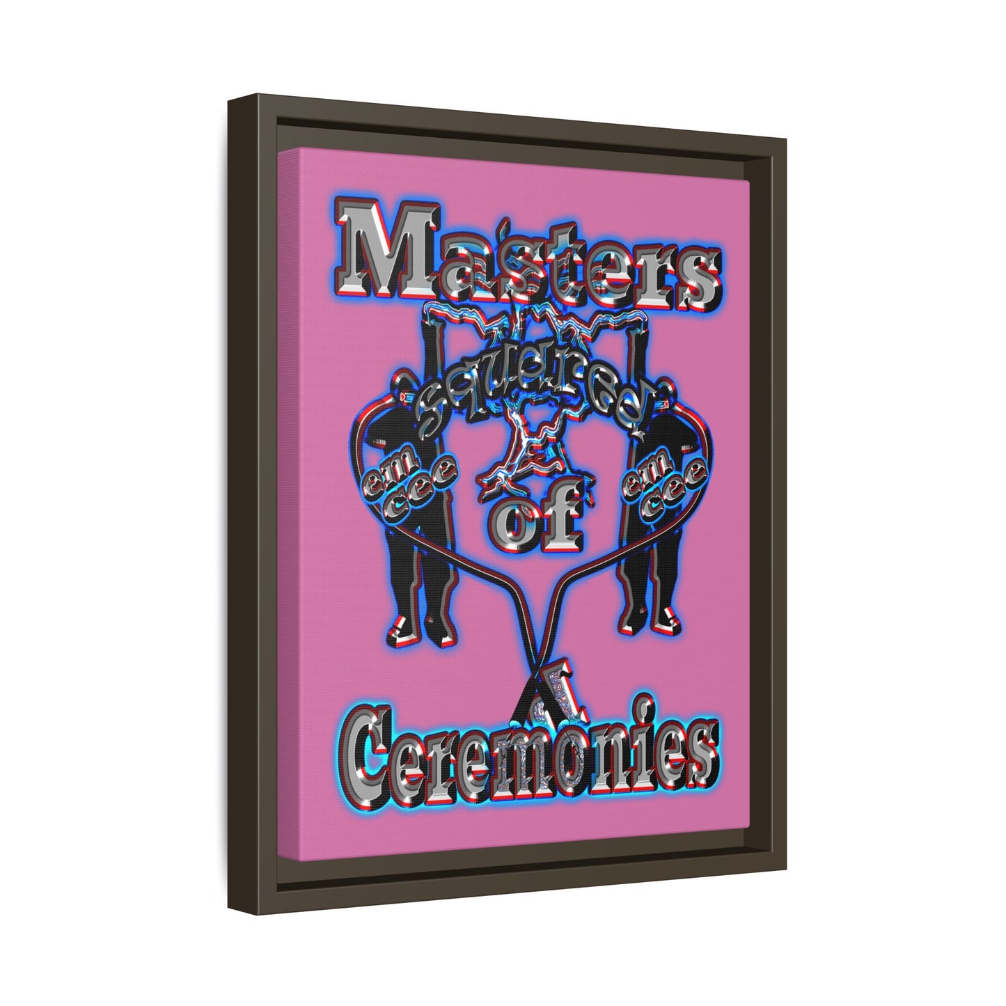 em cee squared - framed canvas art (light pink)