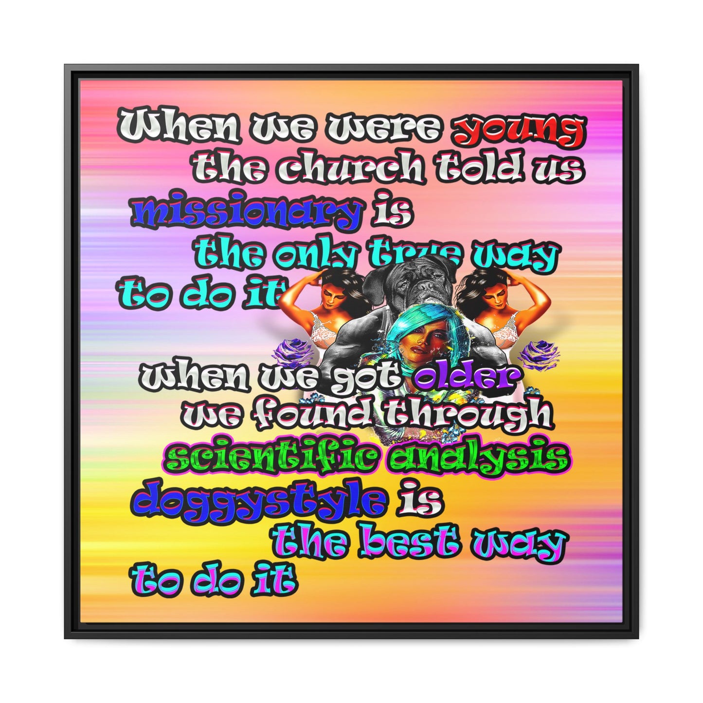 doggystyle - framed canvas art (color blur)