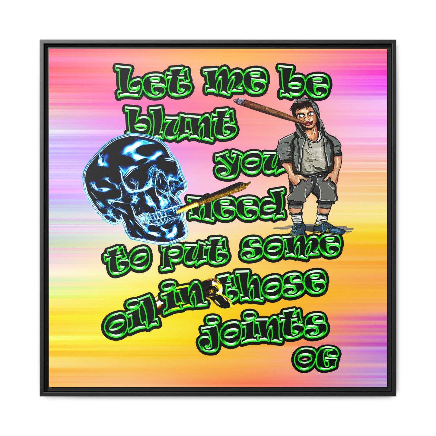 og - framed canvas art (color blur)