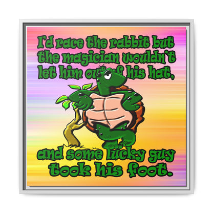 turtle race - framed canvas art (color blur)