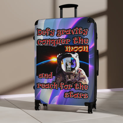 defy conquer reach - Suitcase (grey-pink wave)